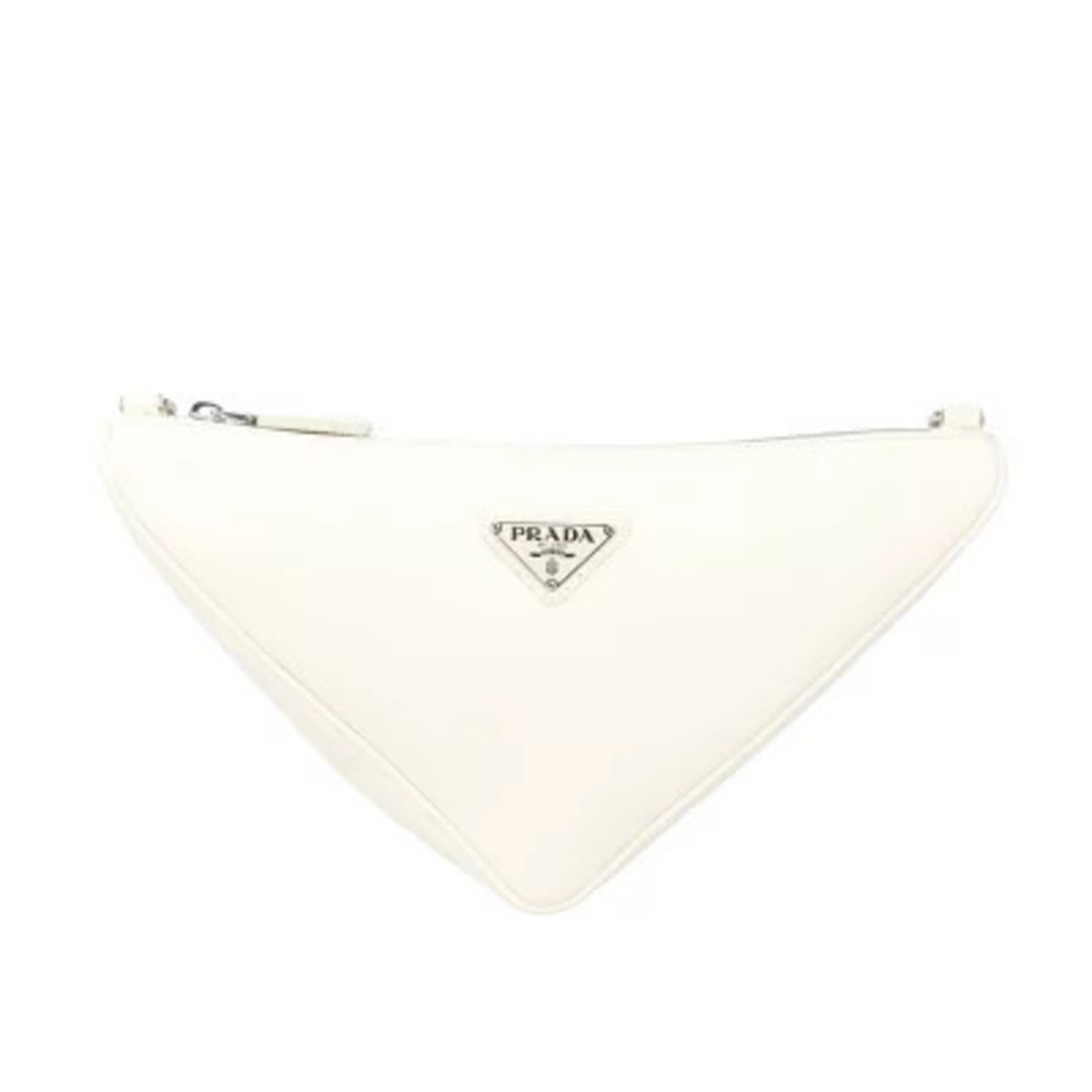 Prada Triangle Double Shoulder Bag Saffiano Leather Black - Picture 3 of 11